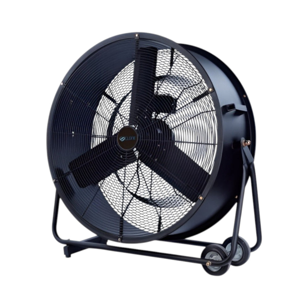 GIS Cyclone HVF75N 30" Industrial Drum Fan 230V – High Velocity Portable Cooling Fan with 3 Speed Settings, Adjustable Tilt, Heavy-Duty Steel Construction, Large Wheels for Warehouses, Gyms & Workshops
