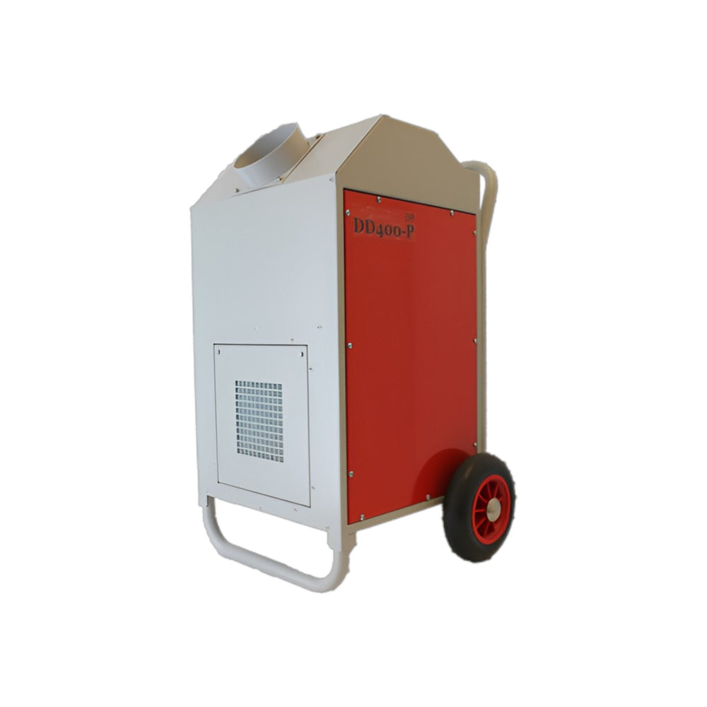 DD400P Portable Desiccant Dehumidifier – 230V Industrial Dryer, Stainless Steel, 370m³/h Airflow, Low Humidity, Compact & Rugged Design for Manufacturing, Storage & Industrial Use