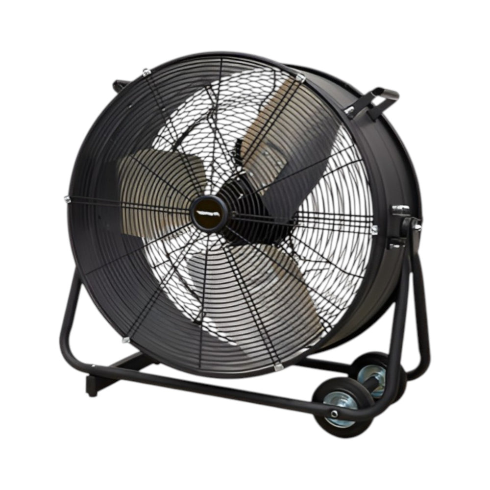 Sealey HVD24P 24" Industrial Drum Fan, High Velocity 3-Speed Cooling Fan with Tilt Cradle, Wheels & Handle, 230V Heavy-Duty Steel Air Circulator for Workshop, Warehouse & Commercial Use