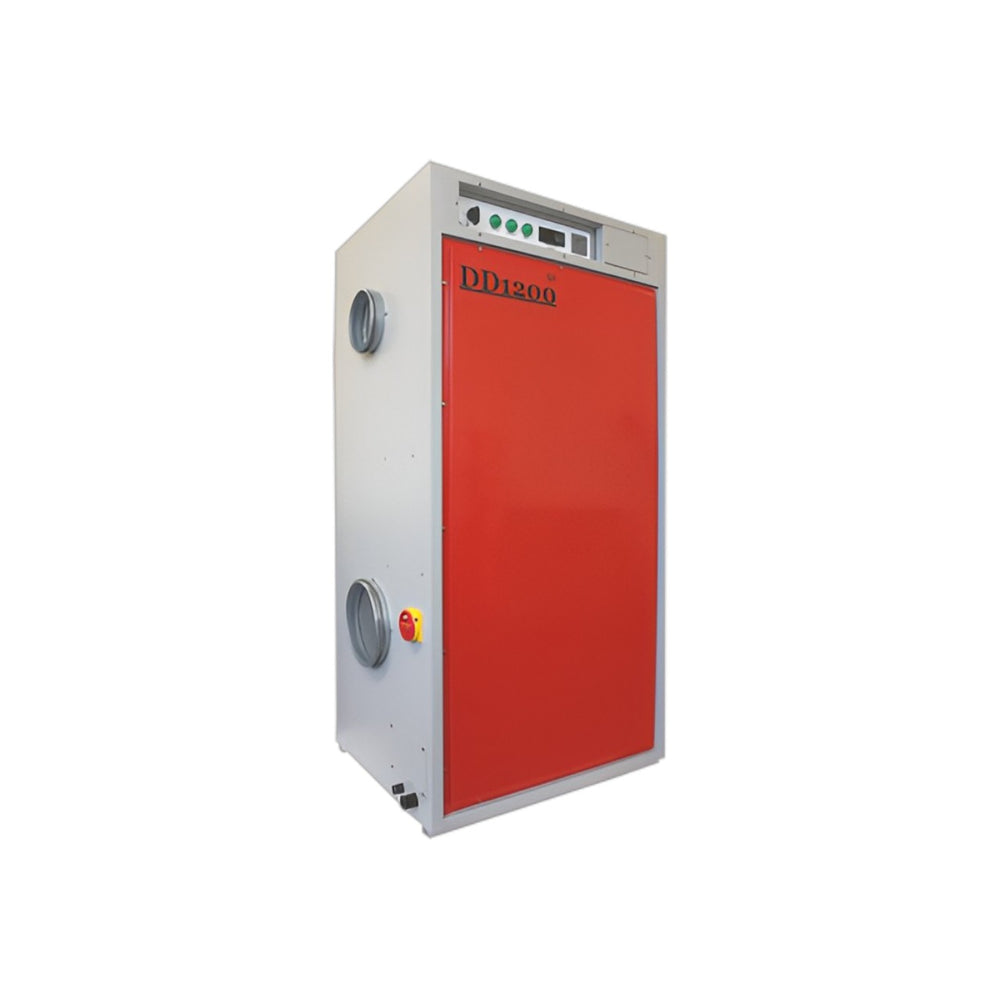 DD1200 Commercial Desiccant Dehumidifier – High Capacity, Upright, Compact Industrial Air Dryer for Humidity Control, Mold Prevention & Deep Drying – 1400 m³/h Airflow, PTC Heater, Variable EC Fans