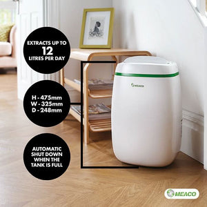 12L Low Energy Dehumidifier & Air Purifier with HEPA Filter, Quiet 41dB Operation, Laundry Mode & Digital Humidity Control