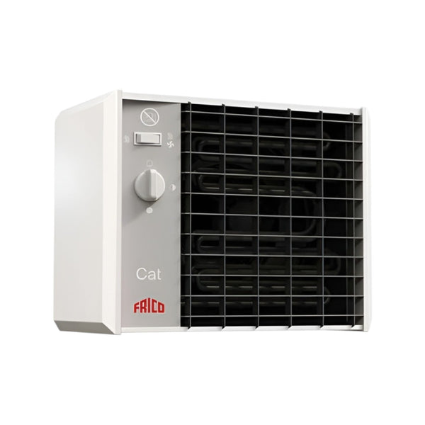 CAT C3N Wall Mounted Fan Heater – Compact 3kW Electric Heater for Small Premises, Quiet Operation, White Enamelled Steel, IP44