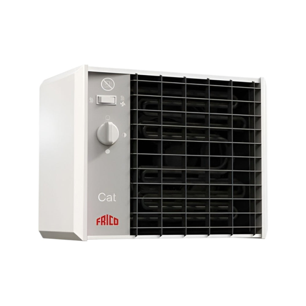 CAT C5N Wall Mounted Fan Heater – Compact Electric Heater for Small Spaces, 3 kW, IP44, White Enamelled Steel