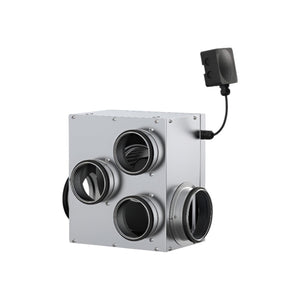 VEF-4 EC Compact Extract & Exhaust Fan Unit– 1×125 mm Exhaust + 1+3×100/125 mm Extract Fans, Energy Efficient EC Motors, Demand-Control Ventilation, Low Noise, Galvanized Steel