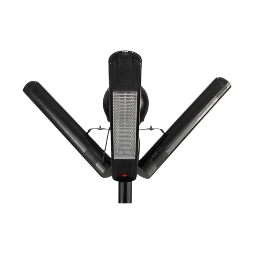 Portable Electric Radiant Heater | Infrapalm IHPA60B | 3 x 2000W Ceramic Heaters | IP67 Outdoor Protection | Black