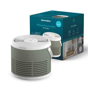 WhisperPure Comfort True HEPA Air Purifier with Activated Carbon Filter, Quiet 3-Speed Operation, Essential Oil Tray, 42m² Coverage