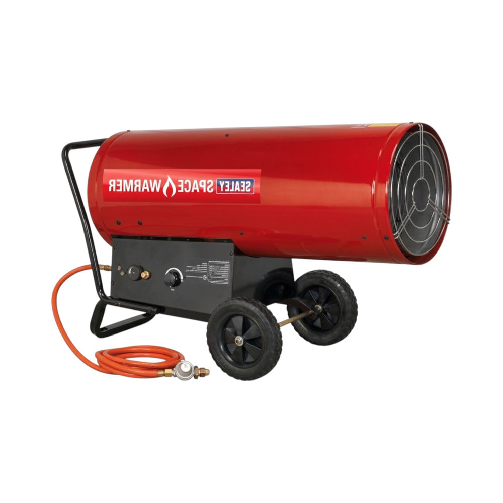 Sealey LP401 61.5-117kW Propane Gas Fired Heater – Mobile Direct Gas Heater, 210,000-400,000 Btu/hr, Fan Assisted, Piezo Ignition, CE/EN Certified, 1400 CFM, 110/230V
