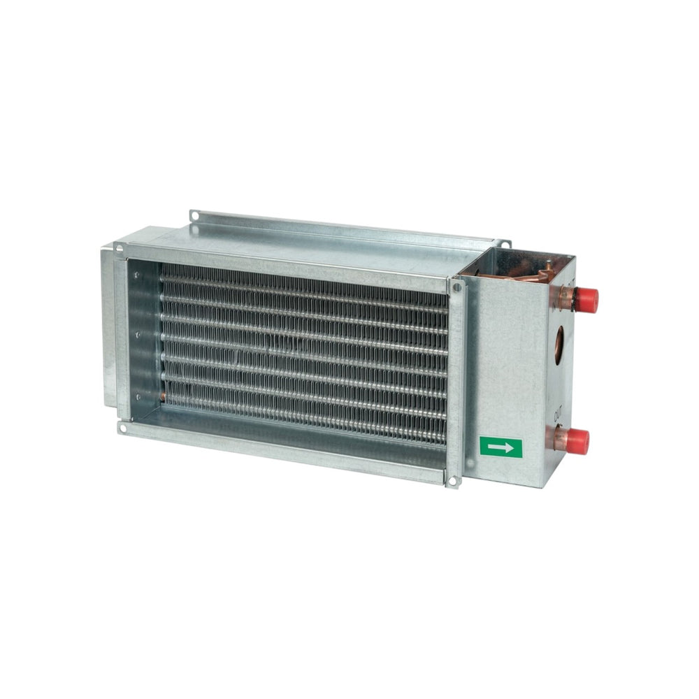 Systemair VBR 80-50-2 LPHW Low Pressure Hot Water Heater Battery – 2-Row Copper-Aluminium Heat Exchanger, 800x500mm, Max 150°C, Rectangular Duct Heating, Zinc-Coated Casing