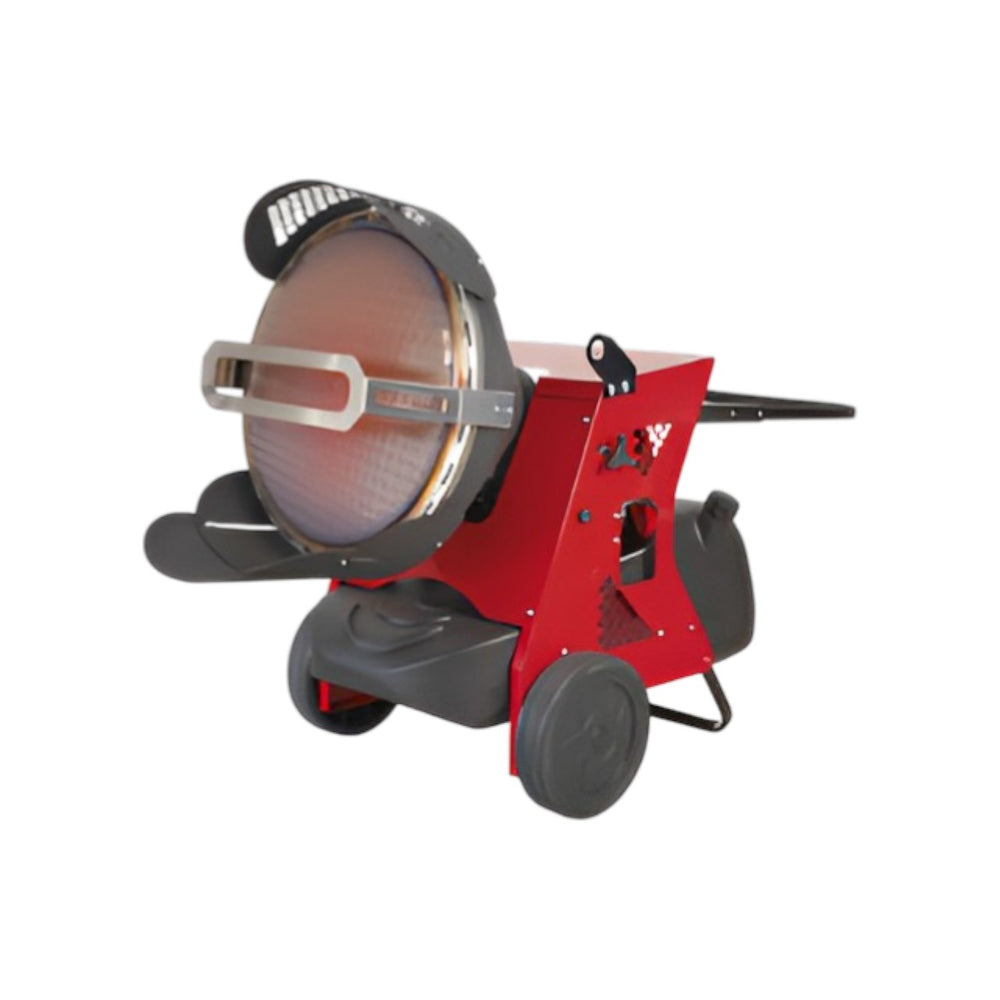 IR55 Oil & Diesel Infrared Heater 42.7/45.5kW – 65L Tank, 230V, 15hr Runtime, Mobile with Wheels, Automatic Shut-Off, 5m Heated Distance, Heavy-Duty Indoor Heater