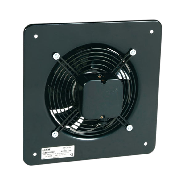 AW 300E2 Axial Fan – Galvanised Steel Plate Fan, Sickle-Bladed Impeller, Full-Speed Controllable, Single & Three-Phase, Black