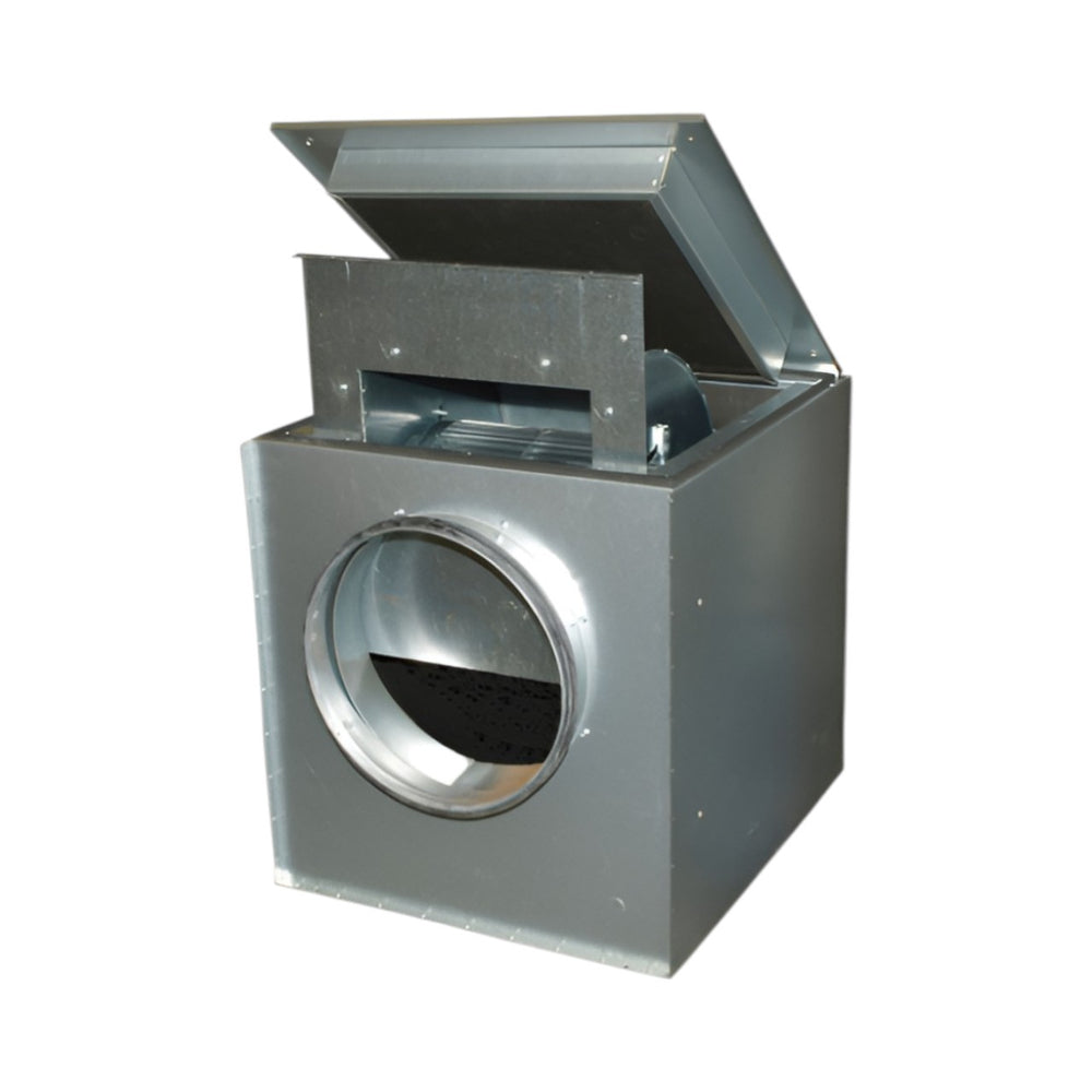 KVK 200 Acoustic Circular Box Fan – 850m³/h, Galvanised Steel, Low Noise, Speed-Controllable, Thermally & Acoustically Insulated