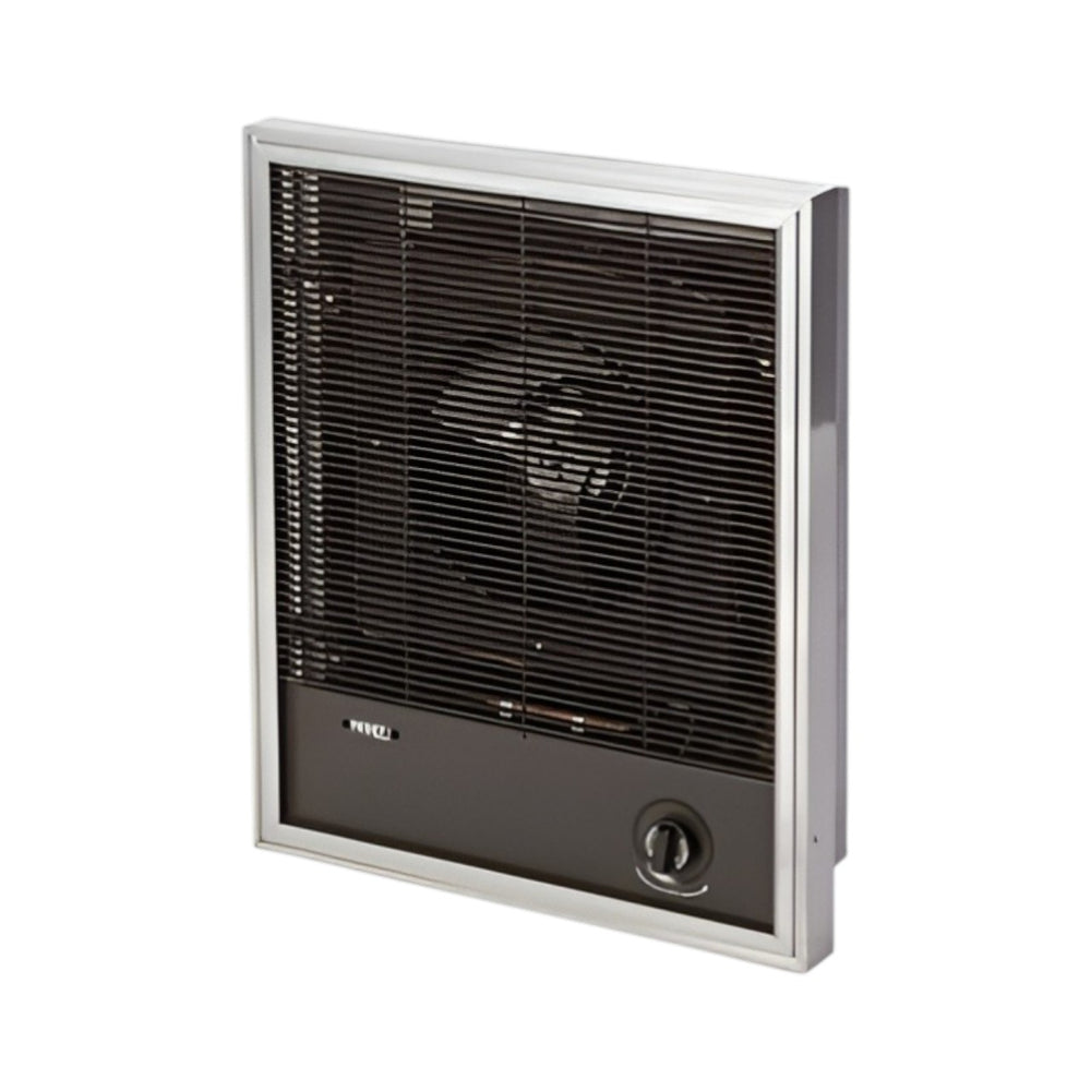 CIH CHDA-3000 3kW Recessed Wall Mounted Fan Heater with Integral Thermostat – 230V Commercial Entrance & Lobby Heater, Dark Brown Anodized Frame