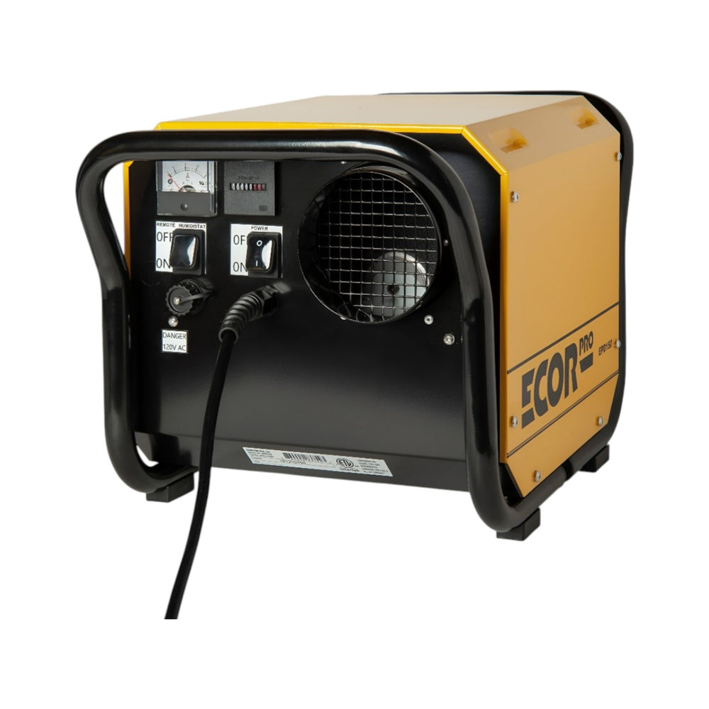 EcorPro DH2511 DryFan Portable Desiccant Dehumidifier – 25L/24hr, 380m³/h Airflow, 110V, Compact Industrial Moisture Extractor, Yellow/Black