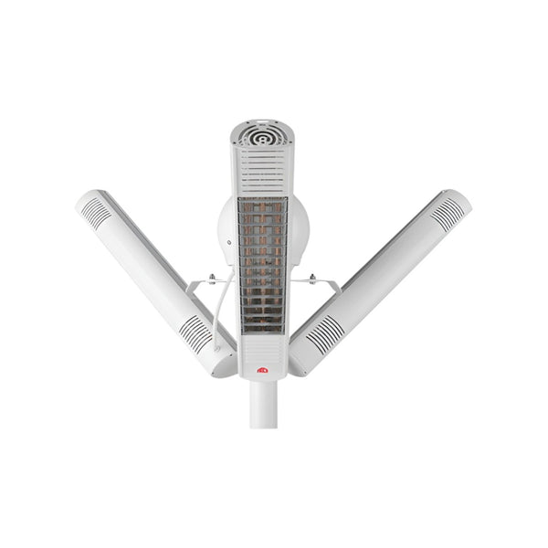 Freestanding Infrared Patio Heater 6kW – Portable Radiant Outdoor Heater with 3 Heating Elements, 400V Electric Terrace Heater, IP67 Protection, White – Product Code 92842
