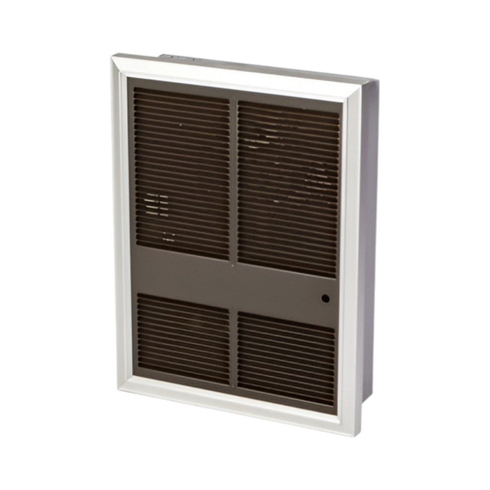 CIH CQAC-3000 Recessed Wall Mounted Fan Heater 3kW 230V – Commercial Electric Heater with Tamper Proof Thermostat, Recess or Surface Mount, Dark Brown