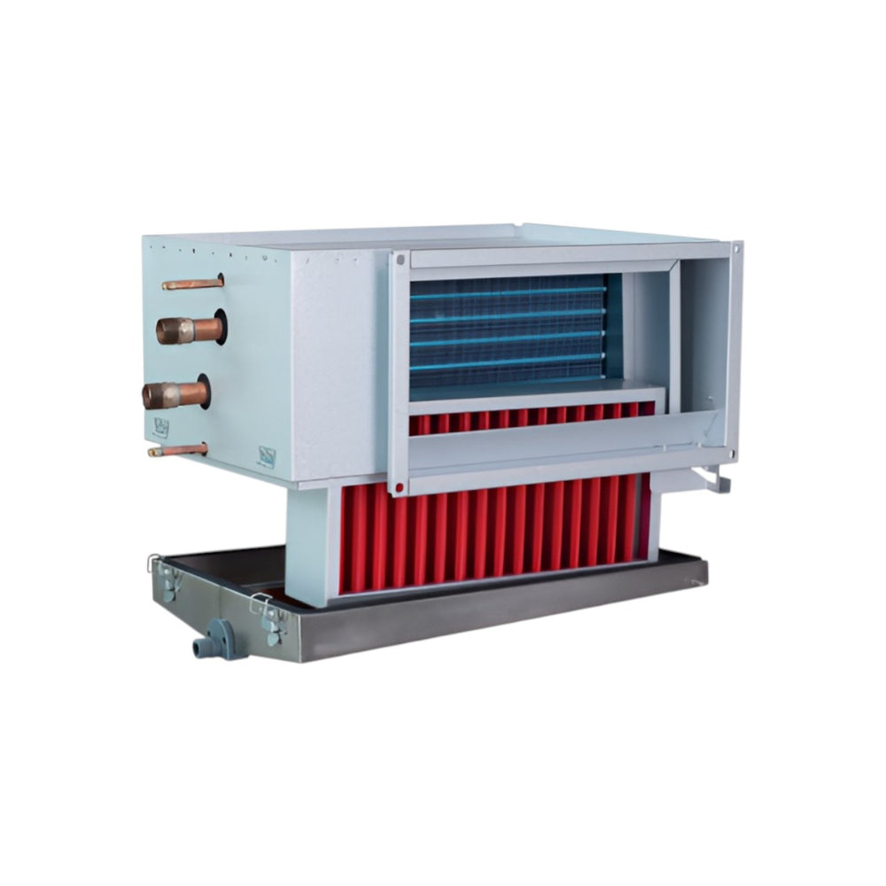 Systemair PGK 40-20-3-2,0 Rectangular Cold Water Duct Cooler – 400mm x 200mm, Galvanised Steel Casing with Copper-Aluminium Cooling Battery