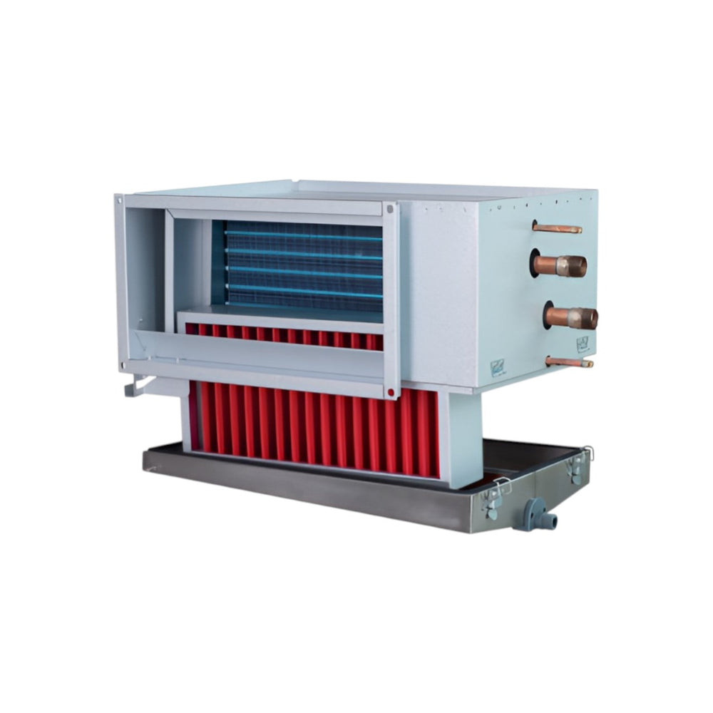 Systemair PGK 40-20-3-2,0 Rectangular Cold Water Duct Cooler – 400mm x 200mm, Galvanised Steel Casing with Copper-Aluminium Cooling Battery