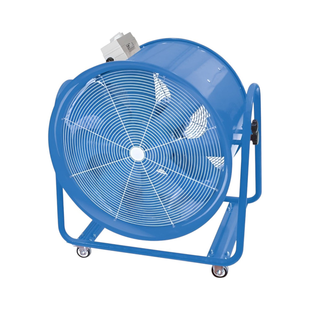 Broughton VF600 24" Drum & Ventilation Fan 110V – 14,400 m³/hr Airflow, Ductable Industrial Cooling Fan with Casters, Steel Casing, High Pressure Air Mover