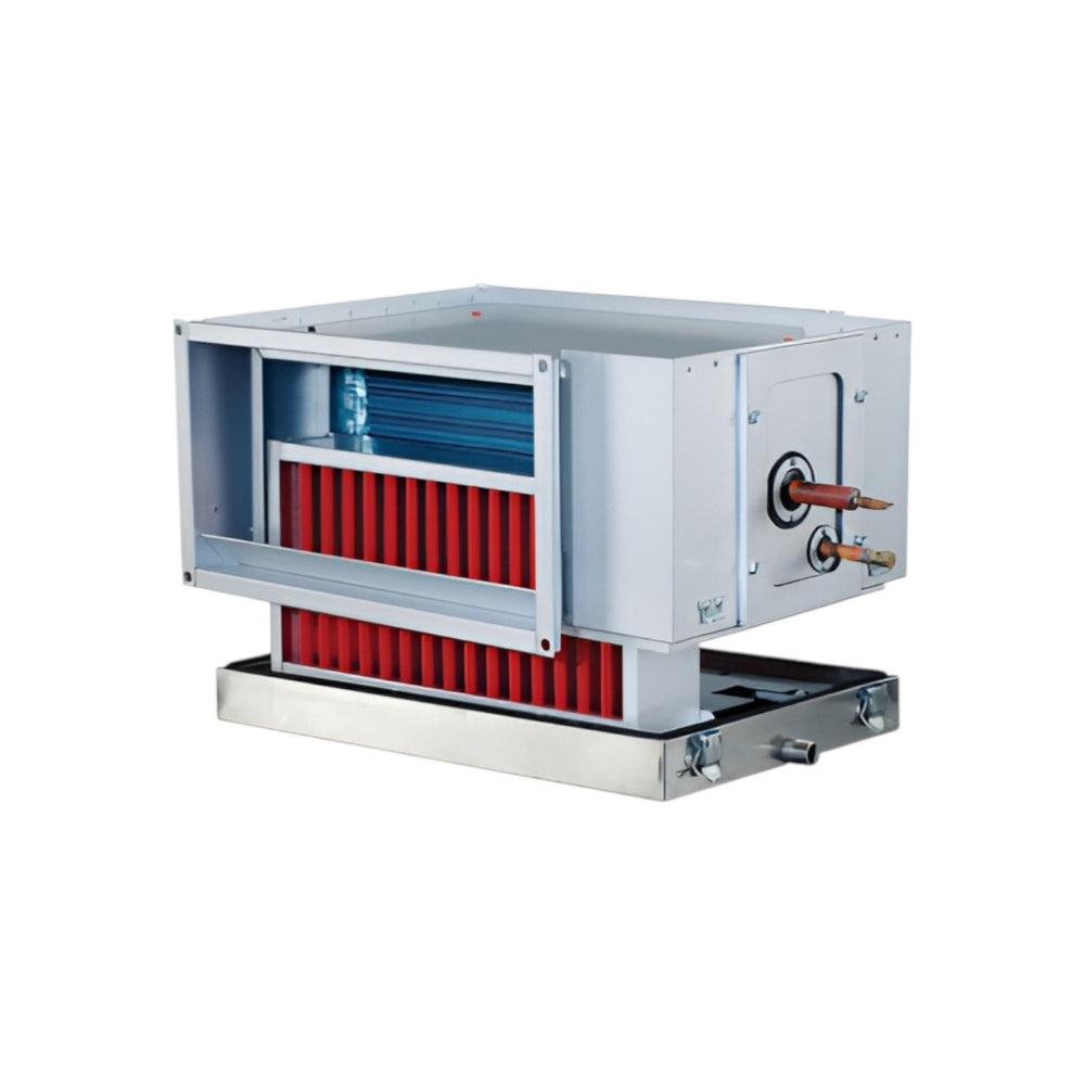 Systemair DXRE 50-40-3-2.5 Rectangular Duct Cooler with DX Coil – 500 x 400 mm Ventilation Air Cooling Unit, Reversible Coil Design, Stainless Steel Condensate Tray, R410A Compatible