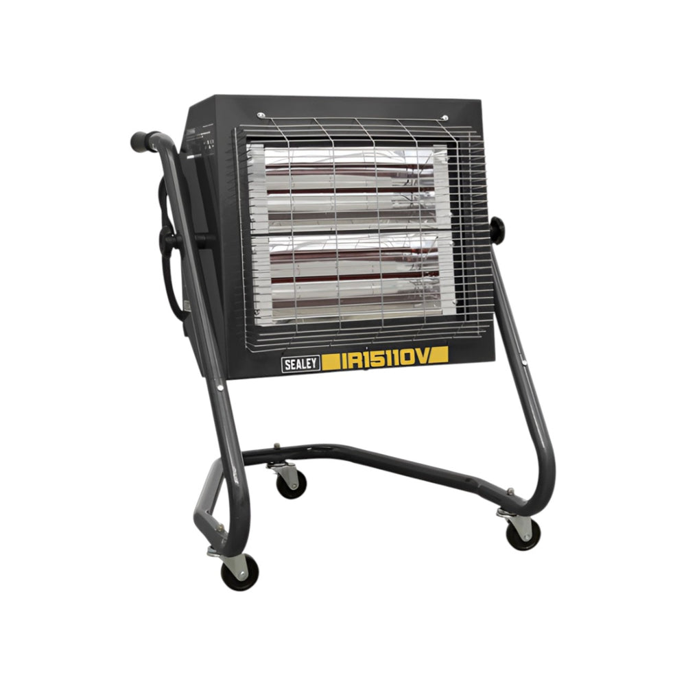 Portable Infrared Electric Radiant Heater 2.8kW – 230V Halogen Heater with Tilt Head, Adjustable Thermostat & 7-Day Timer – Sealey IR15, Powder-Coated Metal, Ruby Infrared Elements
