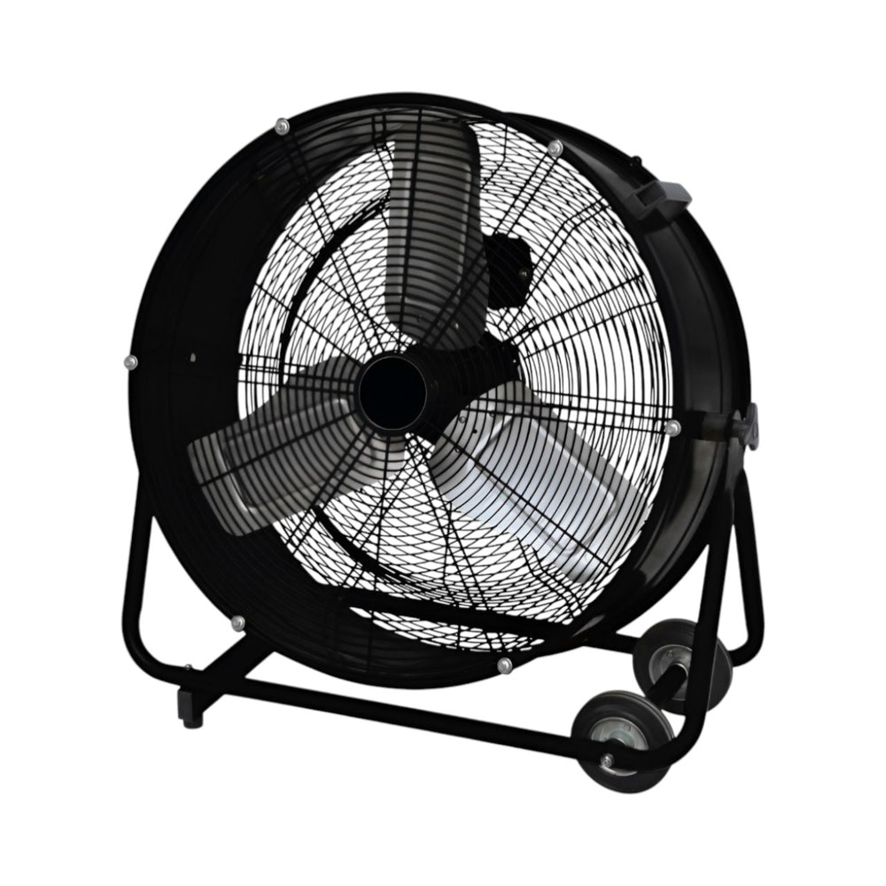 GIS Cyclone HVF75L Industrial Drum Fan 30" High Velocity Cooling Fan, 3 Speed Settings, Heavy Duty Steel Construction, Tilt Adjustable Airflow, 110V Portable Fan with Wheels for Warehouse, Gym & Workshop