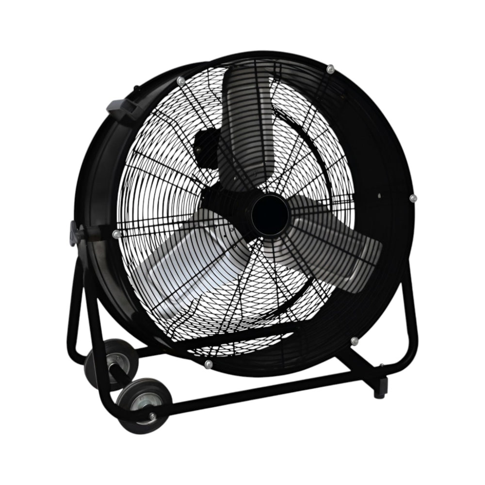 GIS Cyclone HVF75L Industrial Drum Fan 30" High Velocity Cooling Fan, 3 Speed Settings, Heavy Duty Steel Construction, Tilt Adjustable Airflow, 110V Portable Fan with Wheels for Warehouse, Gym & Workshop