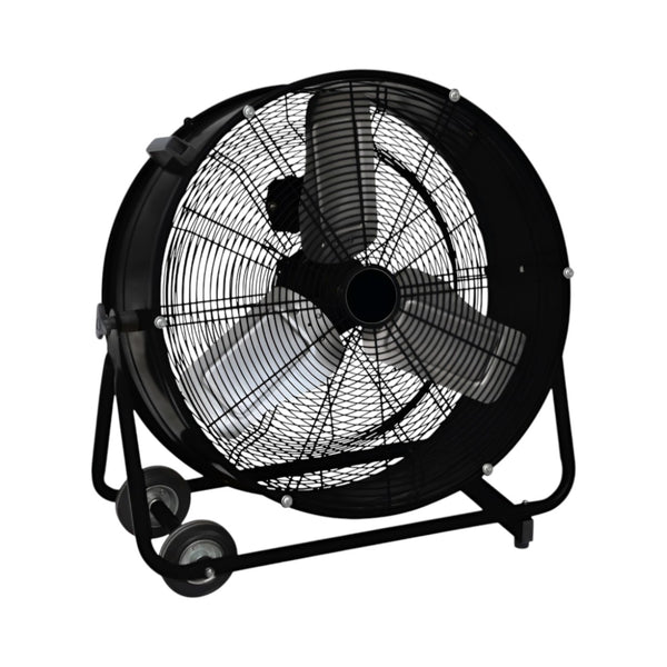 GIS Cyclone HVF75L Industrial Drum Fan 30" High Velocity Cooling Fan, 3 Speed Settings, Heavy Duty Steel Construction, Tilt Adjustable Airflow, 110V Portable Fan with Wheels for Warehouse, Gym & Workshop