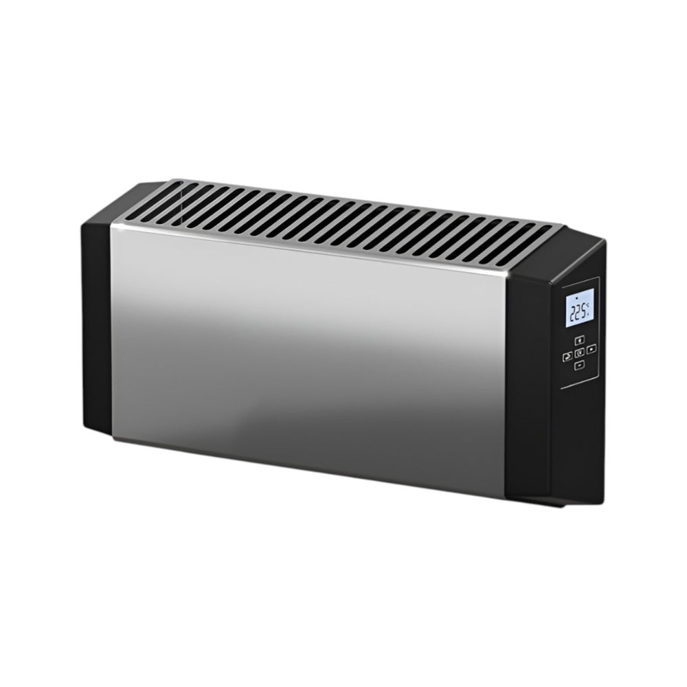 Thermowarm TWSC303 Mini Electric Convection Heater | Stainless Steel Wall-Mounted Radiator | 300W, 230V, Smart Digital Control, Child Lock, IP54