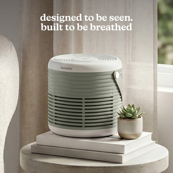 WhisperPure Comfort True HEPA Air Purifier with Activated Carbon Filter, Quiet 3-Speed Operation, Essential Oil Tray, 42m² Coverage