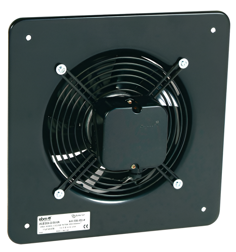 AW 300E2 Axial Fan – Galvanised Steel Plate Fan, Sickle-Bladed Impeller, Full-Speed Controllable, Single & Three-Phase, Black