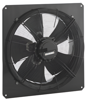 AW 560D EC Sileo Axial Plate Fan, High Efficiency EC Motor, 380–480V, Galvanized Steel Wall Mount Ventilation Fan, Speed Controllable 0–10V, Black Powder Coated