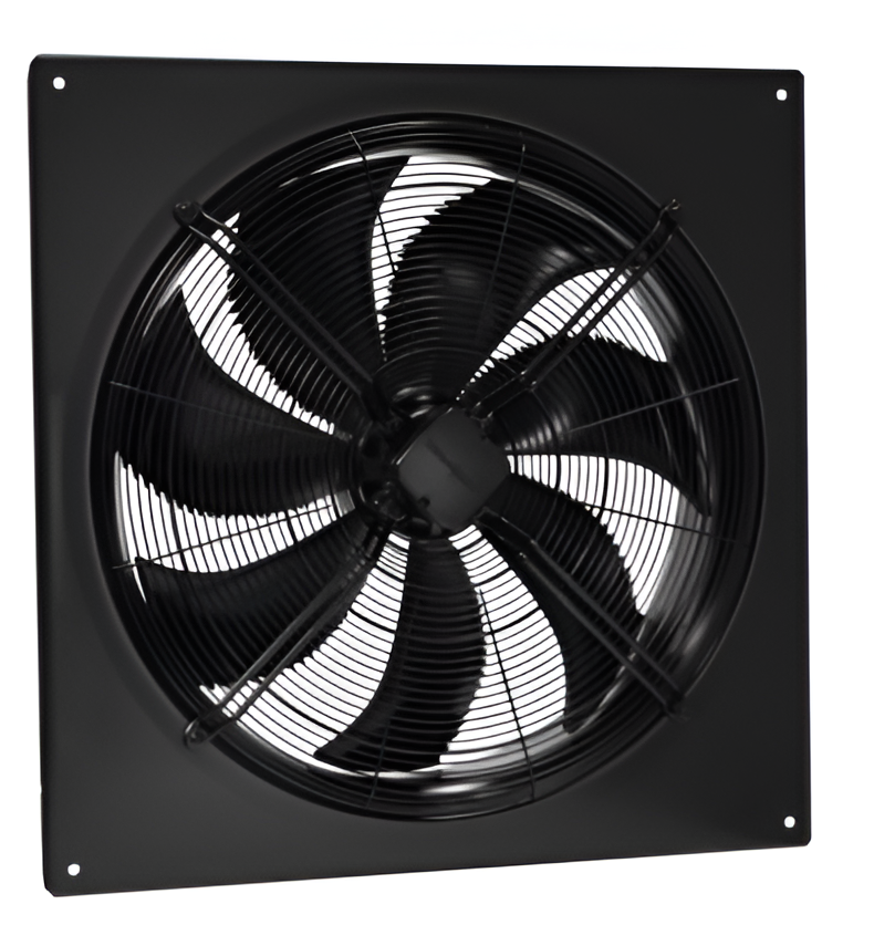 AW 450E6 Sileo Axial Fan – High-Performance Wall-Mount Axial Fan, Bionic Blade Design, Black Powder-Coated Galvanized Steel, Die-Cast Aluminum Impeller