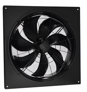 AW 315E4 Sileo Axial Fan – Wall-Mount Plate Fan, Black Galvanized Steel, Die-Cast Aluminum Impeller, External Rotor Motor