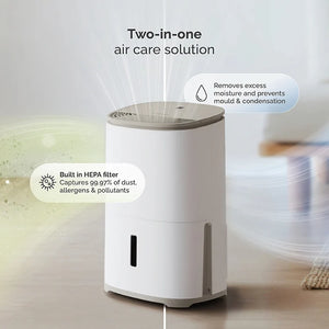 Arete® One 12L Dehumidifier & Air Purifier with HEPA Filter | Whisper-Quiet | Energy Efficient | 5-Year Warranty