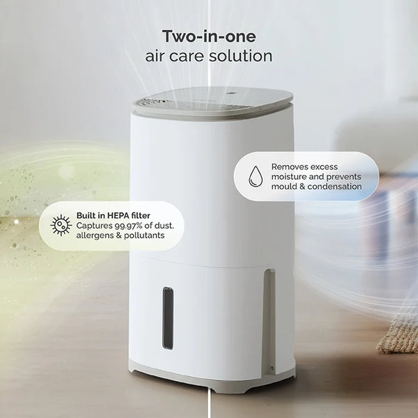 25L Dehumidifier & Air Purifier with H13 HEPA Filter | Whisper Quiet 40dB | Smart Humidity Control | 4.8L Water Tank | Laundry Mode | Energy Efficient