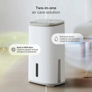 20L Dehumidifier with Built-In Air Purifier | Energy Efficient | Quiet Operation | HEPA Filter Included | 4.8L Water Tank