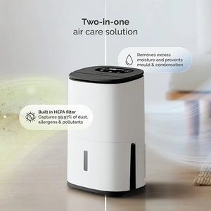 Arete® Two 10L Dehumidifier & Air Purifier with App Control, Premium LCD Display, DC Motor, H13 HEPA Filter & 5-Year Warranty