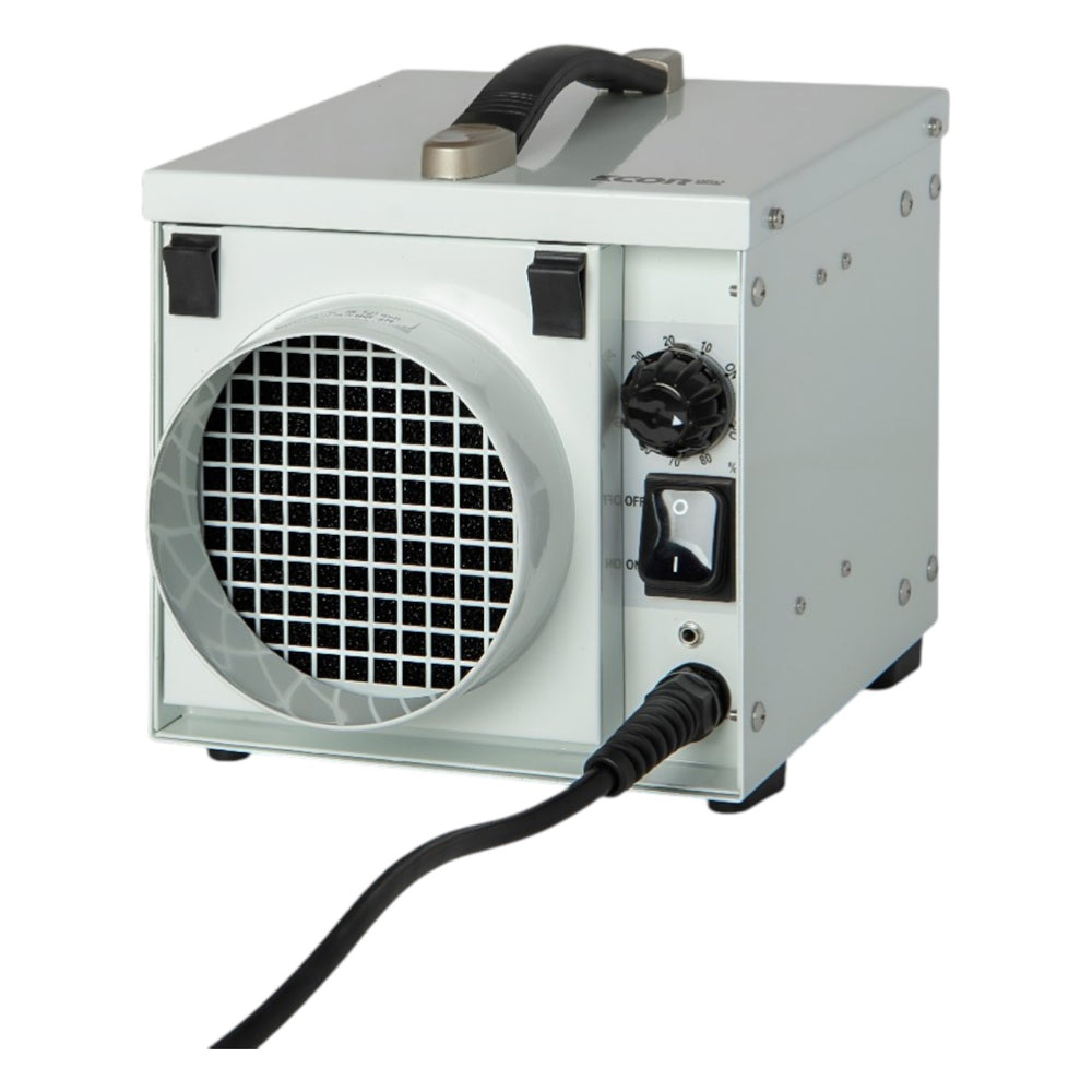EcorPro DH800 Portable Desiccant Dehumidifier – 8L/Day, 3-Hole System, 90m³/hr Airflow, Metal Construction, 230V 50Hz, White