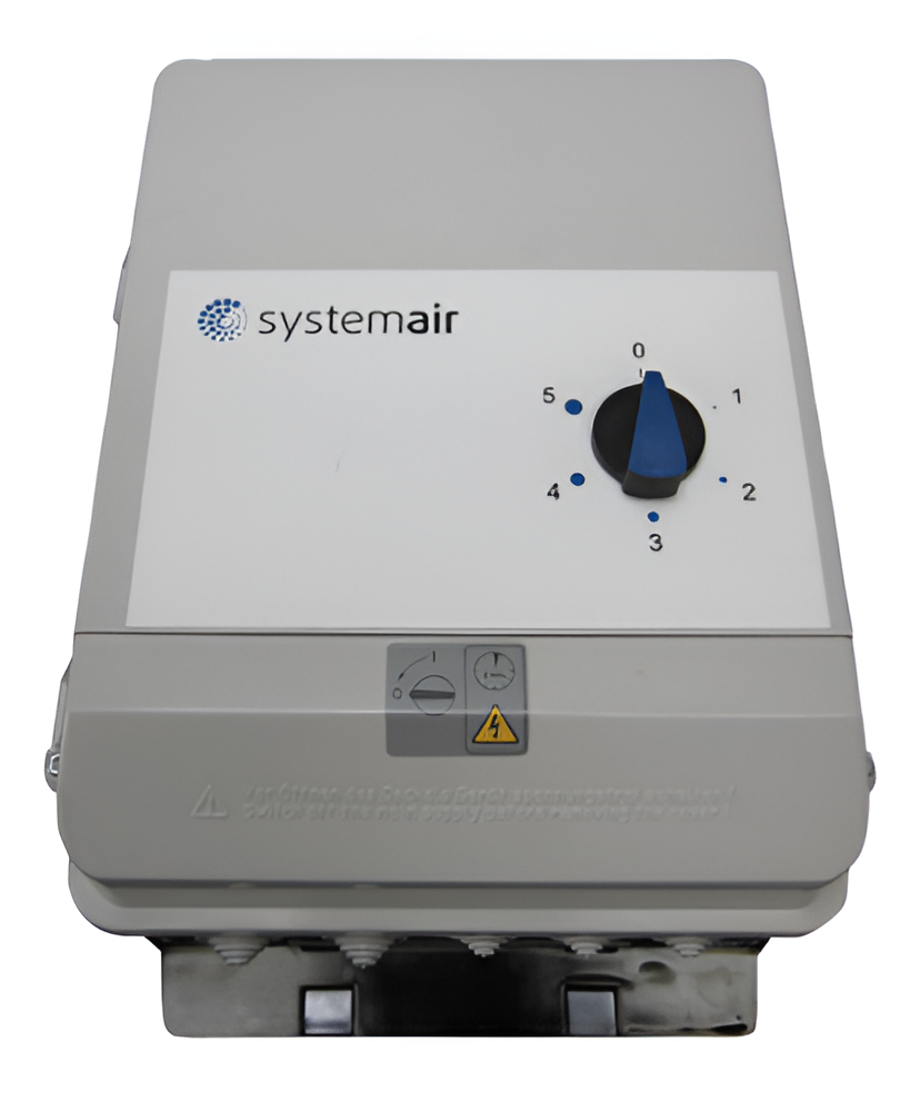 FRQ5-10A+LED V2 3-Phase Fan Speed Controller with 5-Step Switch, 0–50Hz Adjustable Frequency Drive, Motor Protection Input, IP54 Enclosure