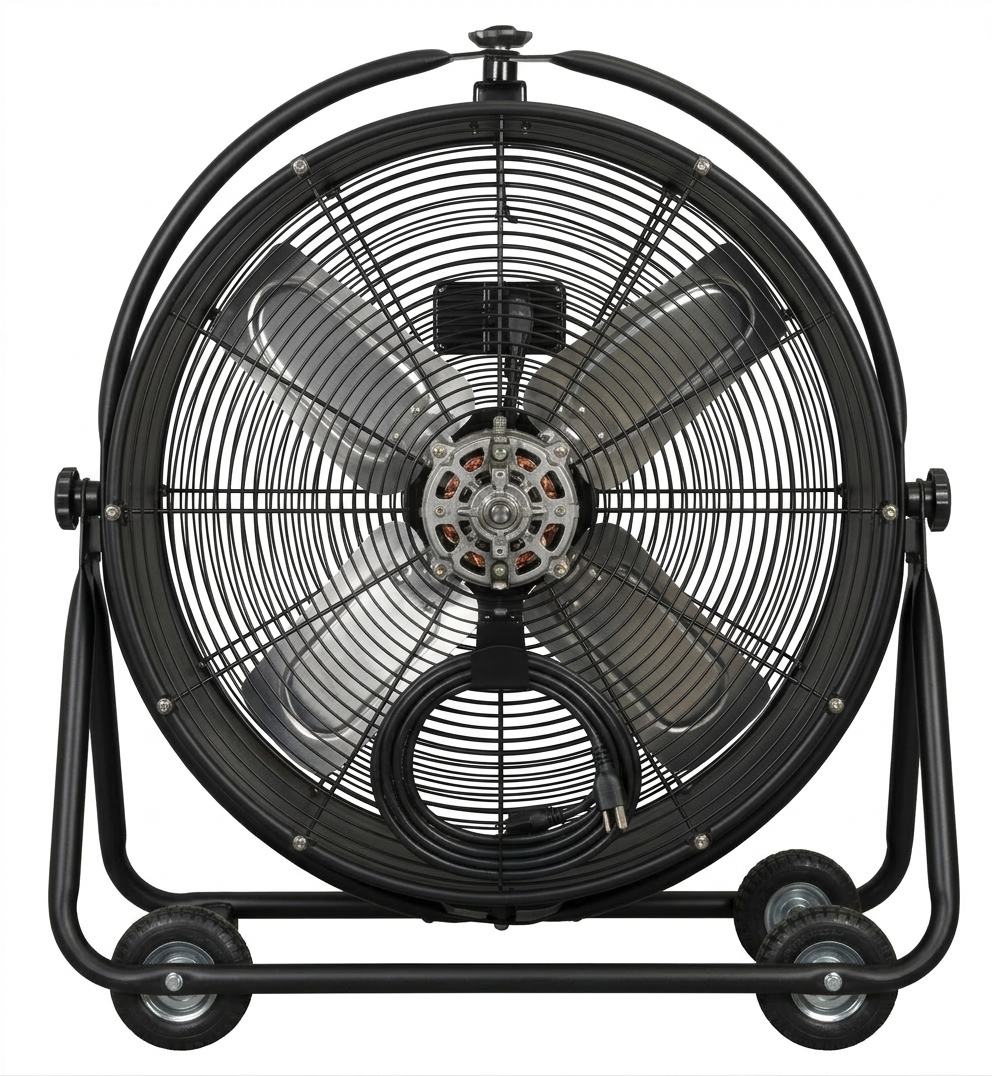 Sealey HVF30S 30" Industrial High Velocity Drum Fan, 230V Orbital Cooling Fan with 2 Speeds, Heavy-Duty Steel Frame, 360° Tilt Airflow Fan for Workshops, Warehouses & Commercial Spaces