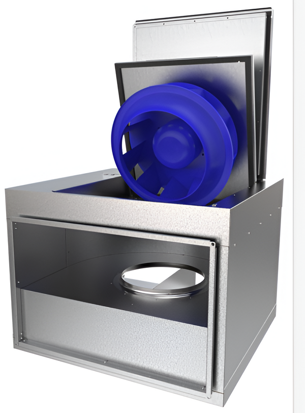 RSI 60-35 M3 Sileo Rectangular Duct Fan– 3,250m³/h, 400V, 285W, Thermally & Acoustically Insulated with 50mm Mineral Wool, Galvanised Steel, 600x350mm
