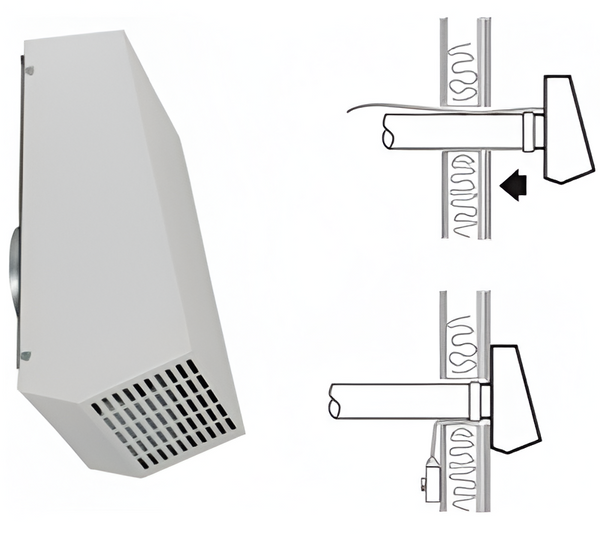 Systemair RVF 100 EC Wall Fan – Energy-Efficient 230V Exhaust Fan, 390m³/h Airflow, Max 60°C, Low Noise, White Powder-Coated Galvanized Steel