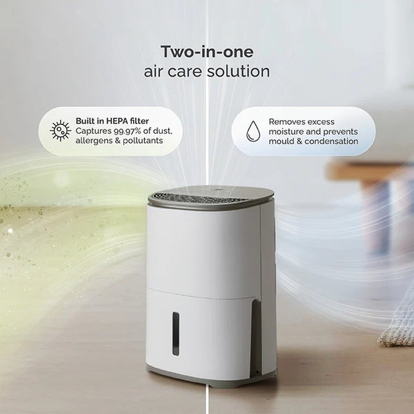 Arete® One 6L Compact 2-in-1 Dehumidifier & Air Purifier with H13 HEPA Filter, Smart Laundry Mode, Quiet Operation & 5-Year Warranty