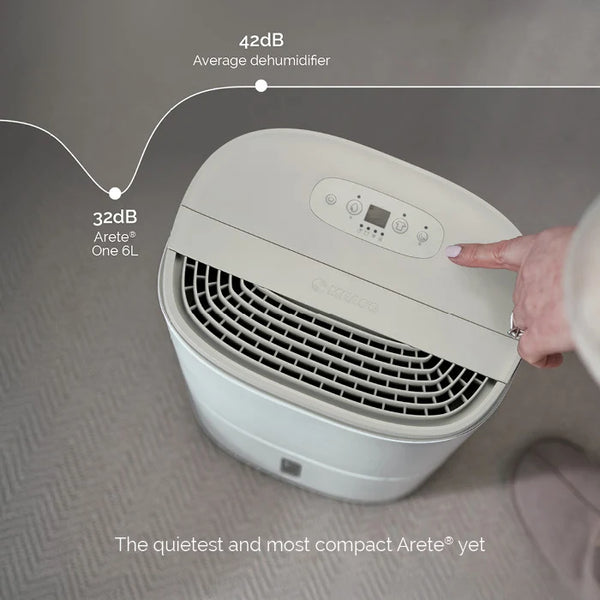 Arete® One 6L Compact 2-in-1 Dehumidifier & Air Purifier with H13 HEPA Filter, Smart Laundry Mode, Quiet Operation & 5-Year Warranty