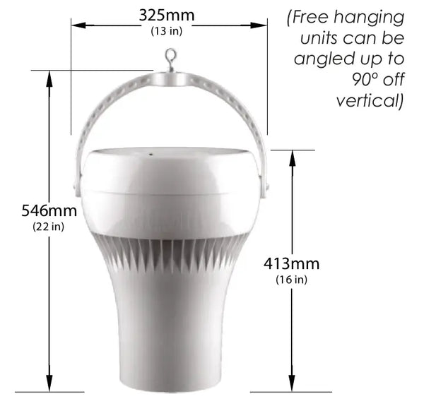 Puravent Airius Standard Model 25EC/VS Destratification Fan, 1,053m³/h, 230V, 33cm Diameter, White