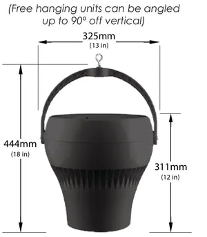 Airius Titan Model 10/S Destratification Fan, 230V, ABS Housing, 2.5-4m Ceiling Height, Black
