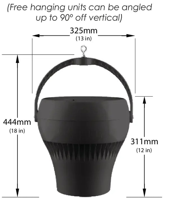 Airius Titan Model 10/S Destratification Fan, 230V, ABS Housing, 2.5-4m Ceiling Height, Black