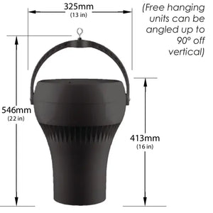 Airius Titan Model 25EC Destratification Fan, 1053 m³/h, 230V EC, 3-9m Ceiling Height, Black