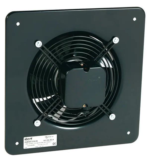 AW 300E2 Axial Fan – Galvanised Steel Plate Fan, Sickle-Bladed Impeller, Full-Speed Controllable, Single & Three-Phase, Black