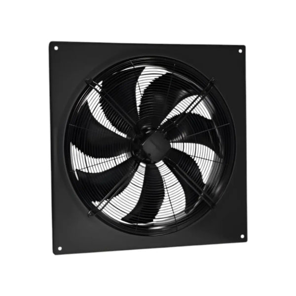 AW 450E6 Sileo Axial Fan – High-Performance Wall-Mount Axial Fan, Bionic Blade Design, Black Powder-Coated Galvanized Steel, Die-Cast Aluminum Impeller